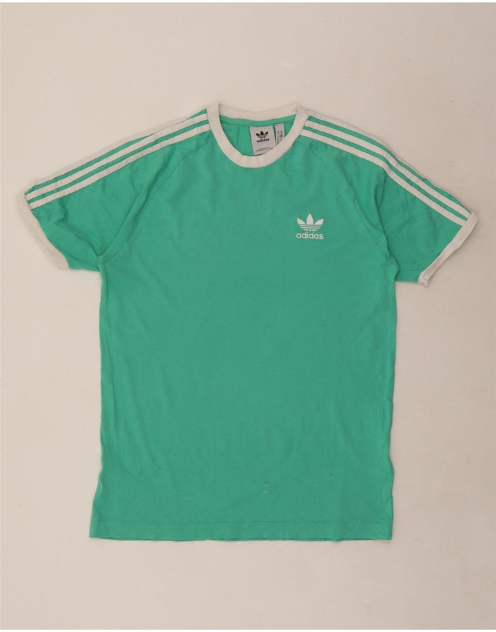 Ανδρικό T-Shirt Adidas Τοπ μεσαίο τιρκουάζ βαμβακερό