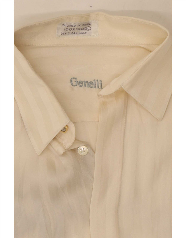 Γυναικεία μπλούζα Genelli UK 16 Large Off White ριγέ μετάξι