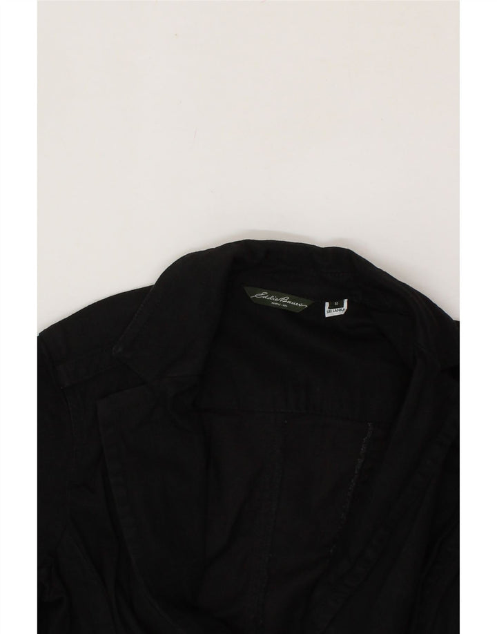 EDDIE BAUER Womens 2 Button Blazer Jacket UK 12 Medium Black Cotton Vintage Eddie Bauer and Second-Hand Eddie Bauer from Messina Hembry 