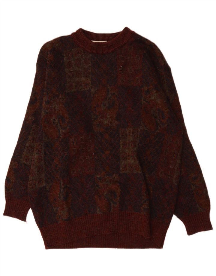 Marks & Spencer Ανδρικό πουλόβερ με λαιμόκοψη St. Michael Crew Medium Burgundy