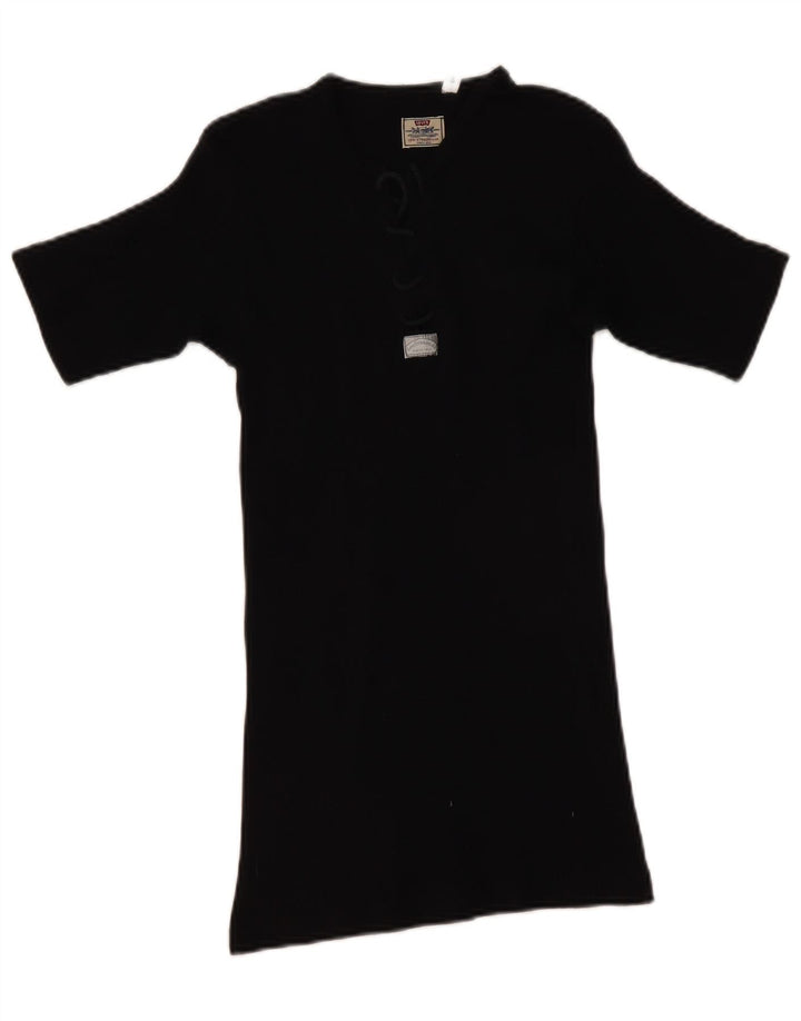 Γυναικείο T-Shirt Levi's Top UK 8 Small μαύρο βαμβακερό