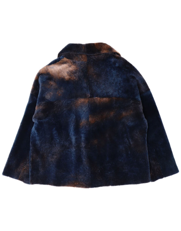 Γυναικείο Γούνινο Μπουφάν VINTAGE Υπερμεγέθη IT 50 XL Μπλε Μπλε Αρνί