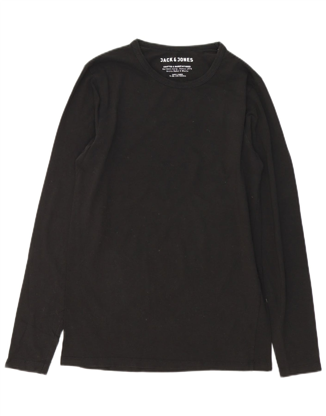 Ανδρικό μπλουζάκι Jack & Jones, μακρυμάνικο, μεσαίο μαύρο βαμβακερό