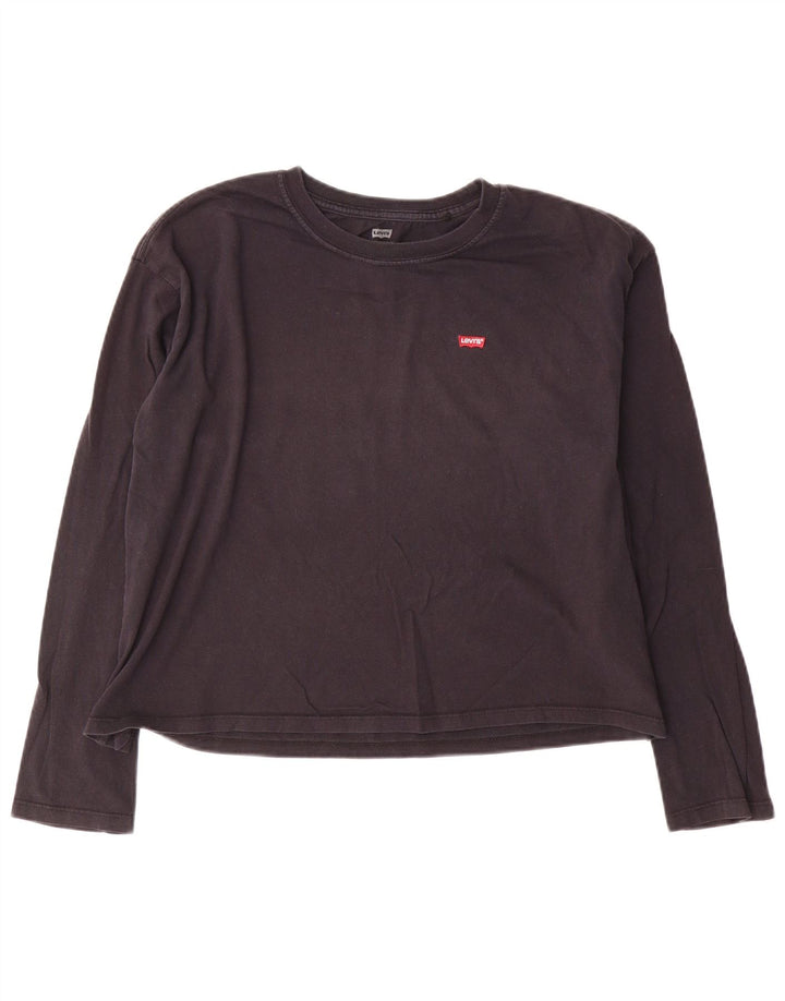 Γυναικείο Crop Top Levi's μακρυμάνικο UK 14 Medium Navy Blue Cotton