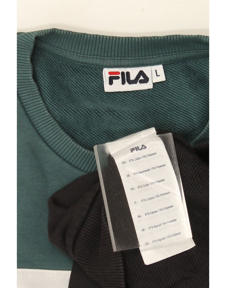 Ανδρικό φούτερ Fila Jumper σε μεγάλο μαύρο χρώμα, βαμβακερό