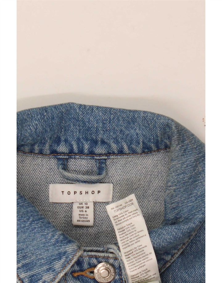 Topshop Γυναικείο Τζιν Μπουφάν UK 10 Small Blue Cotton