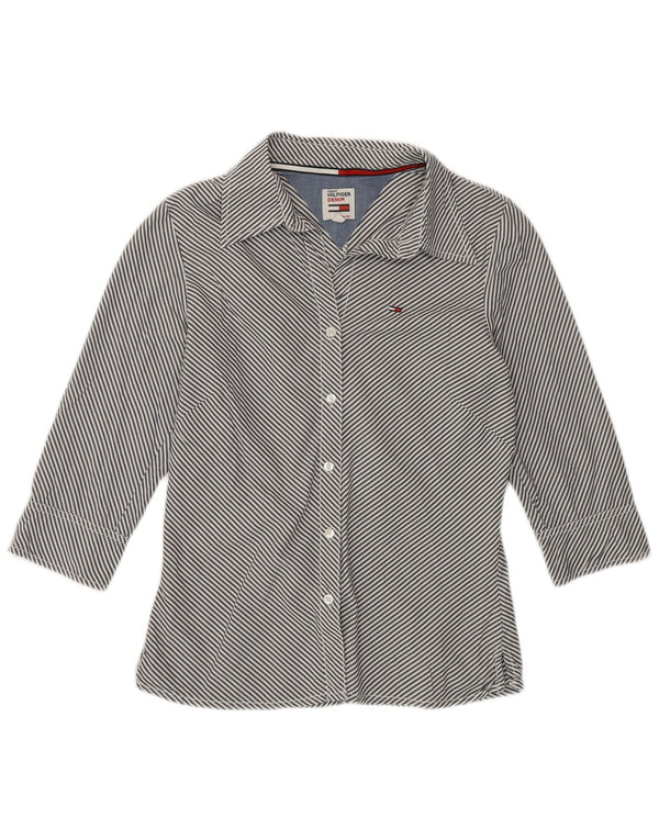 Tommy Hilfiger Γυναικείο πουκάμισο UK 10 Small Navy Blue Pinstripe Cotton