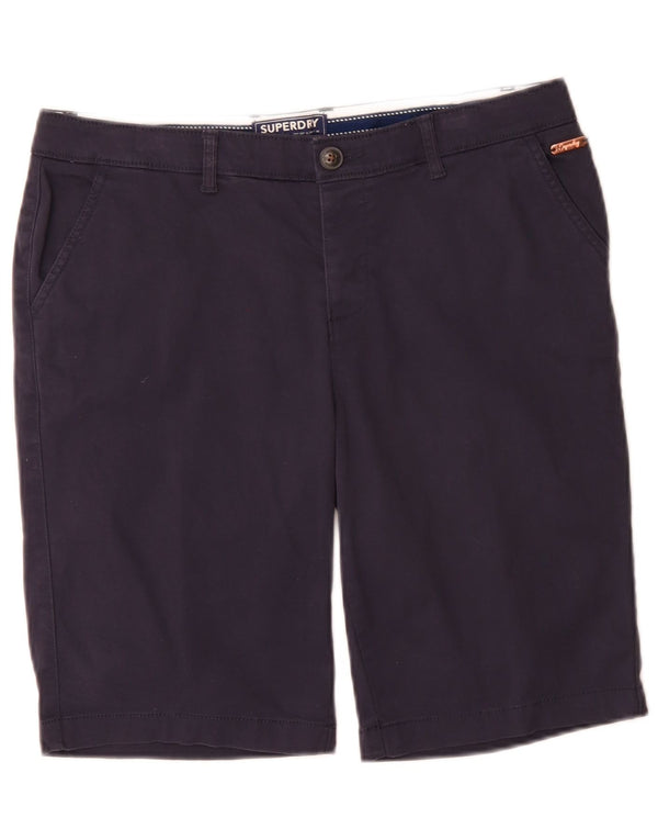 Superdry γυναικείο κανονικό σορτς Chino UK 12 Medium W32 Navy Blue βαμβακερό