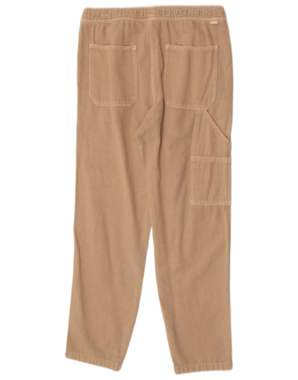 Zara Ανδρικό ίσιο παντελόνι Cargo Medium W31 L30 Beige Βαμβακερό
