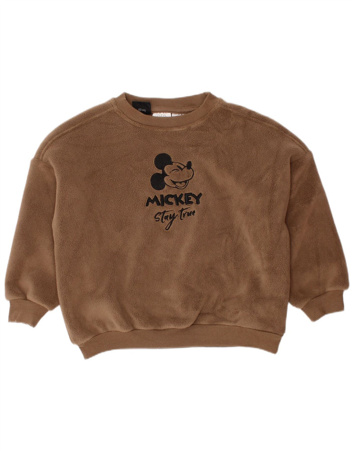 ZARA Baby Boys Mickey Mouse Fleece Jumper 18-24 μηνών Καφέ βαμβάκι