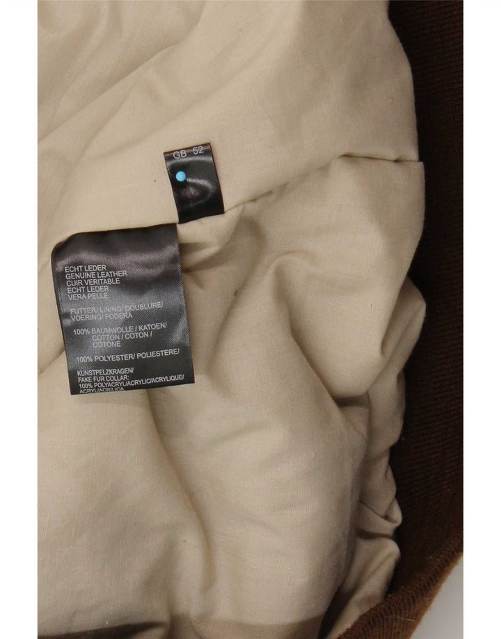 Maddox Ανδρικό Δερμάτινο Μπουφάν UK 52 6XL Καφέ Δερμάτινο