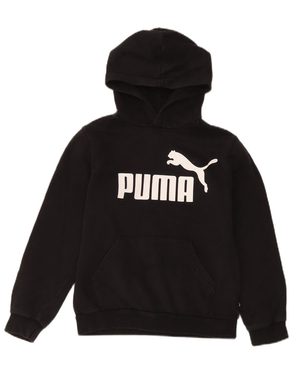 Puma Boys Graphic Hoodie Jumper 11-12 ετών Μαύρο βαμβακερό