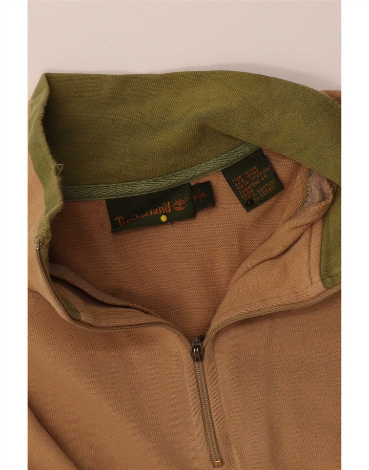 Ανδρικό φούτερ Timberland με φερμουάρ πουκάμισο από βαμβακερό μπεζ