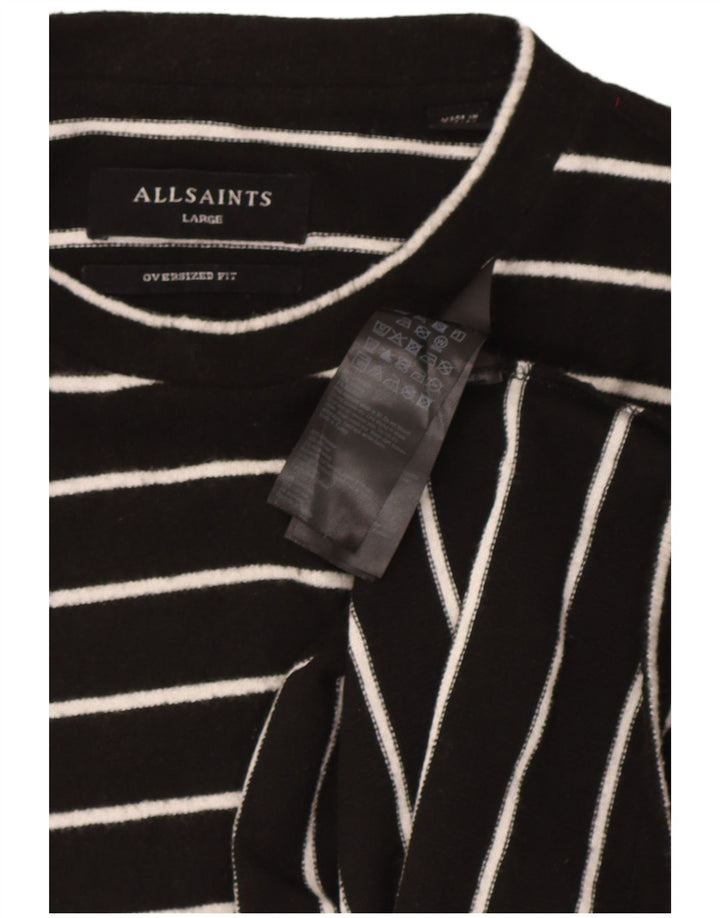 All Saints Womens Oversized UK 16 Large Μαύρος Ριγέ Πολυεστέρας