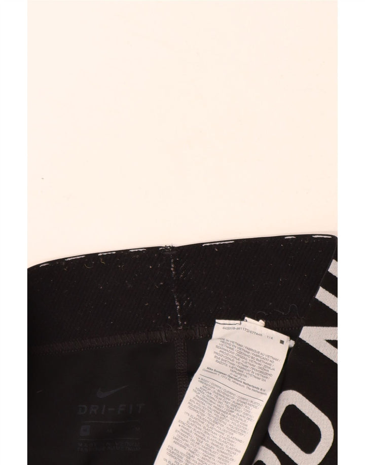 Γυναικεία γραφικά κολάν NIKE Dri Fit UK 12 μεσαίου μαύρου πολυεστέρα