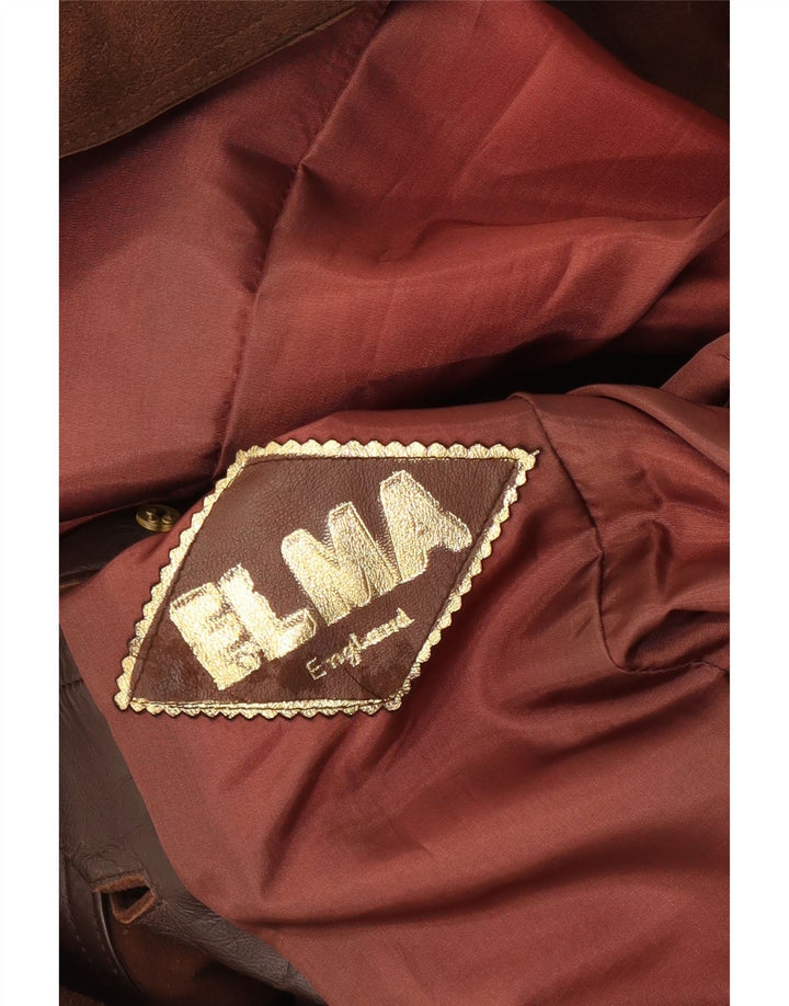 Vintage γυναικείο σουέτ πανωφόρι UK 8 Small Brown