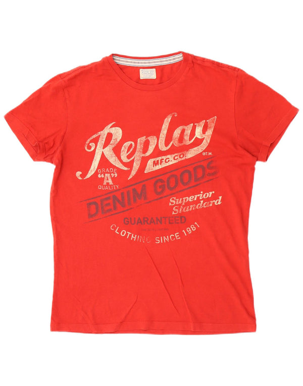 Ανδρικό γραφικό μπλουζάκι Replay Top Medium Red