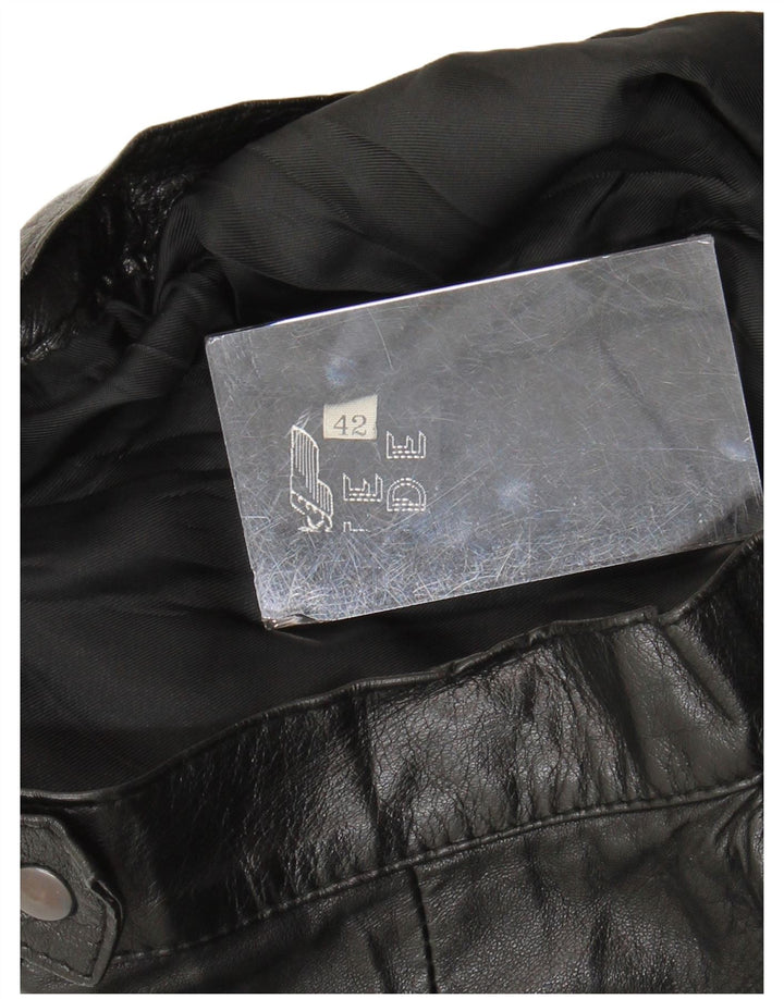 Vintage Γυναικεία Ψηλόμεση Δερμάτινη Φούστα IT 42 Medium W24 Μαύρη