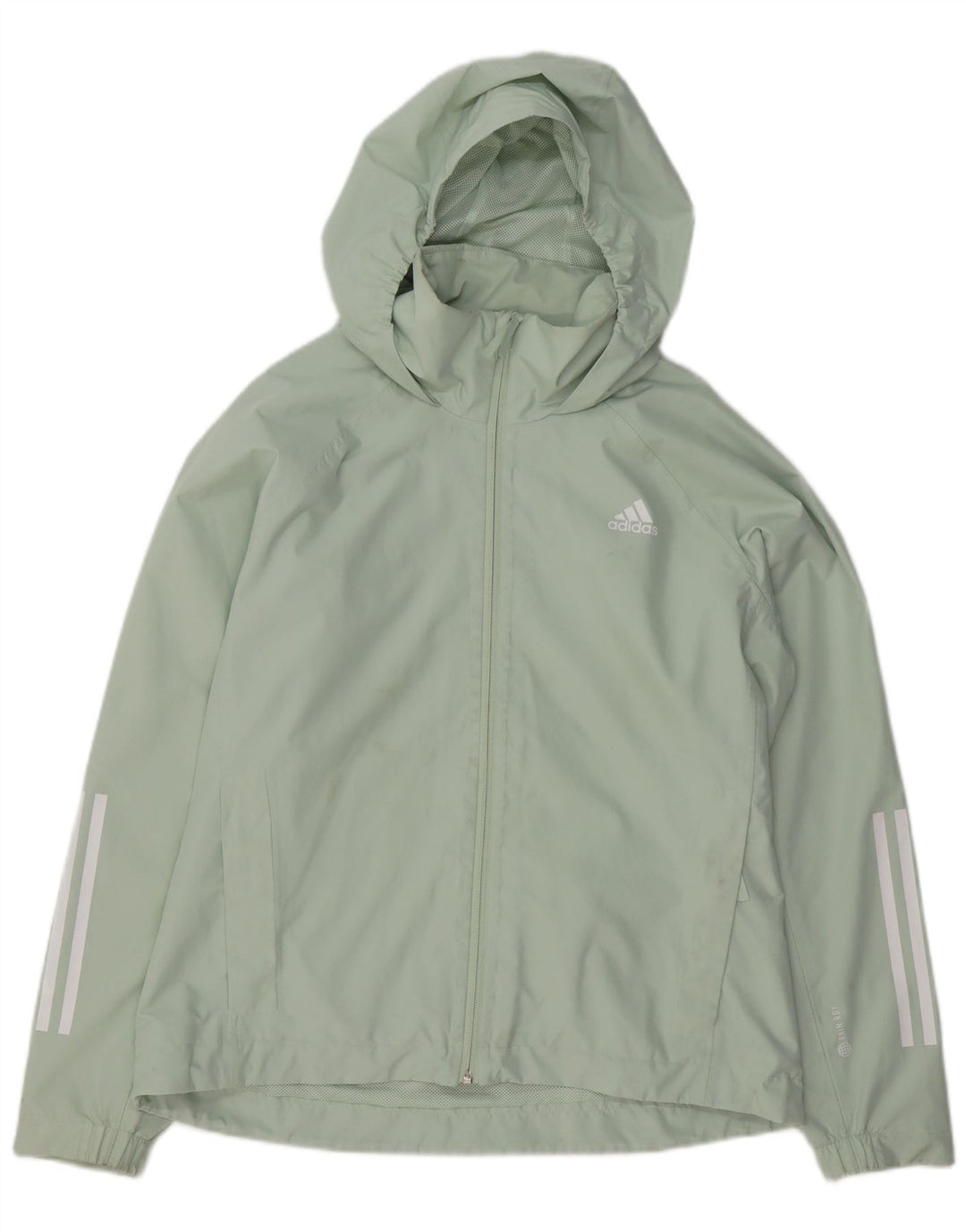 Adidas Γυναικείο μπουφάν βροχής με κουκούλα UK 16/18 Μεγάλος πράσινος πολυεστέρας