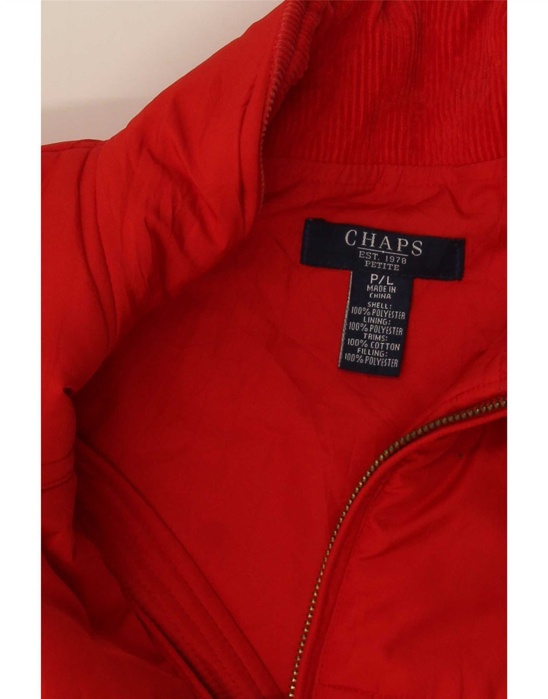 Chaps Womens Padded Gilet UK 16 Large Red Polyester