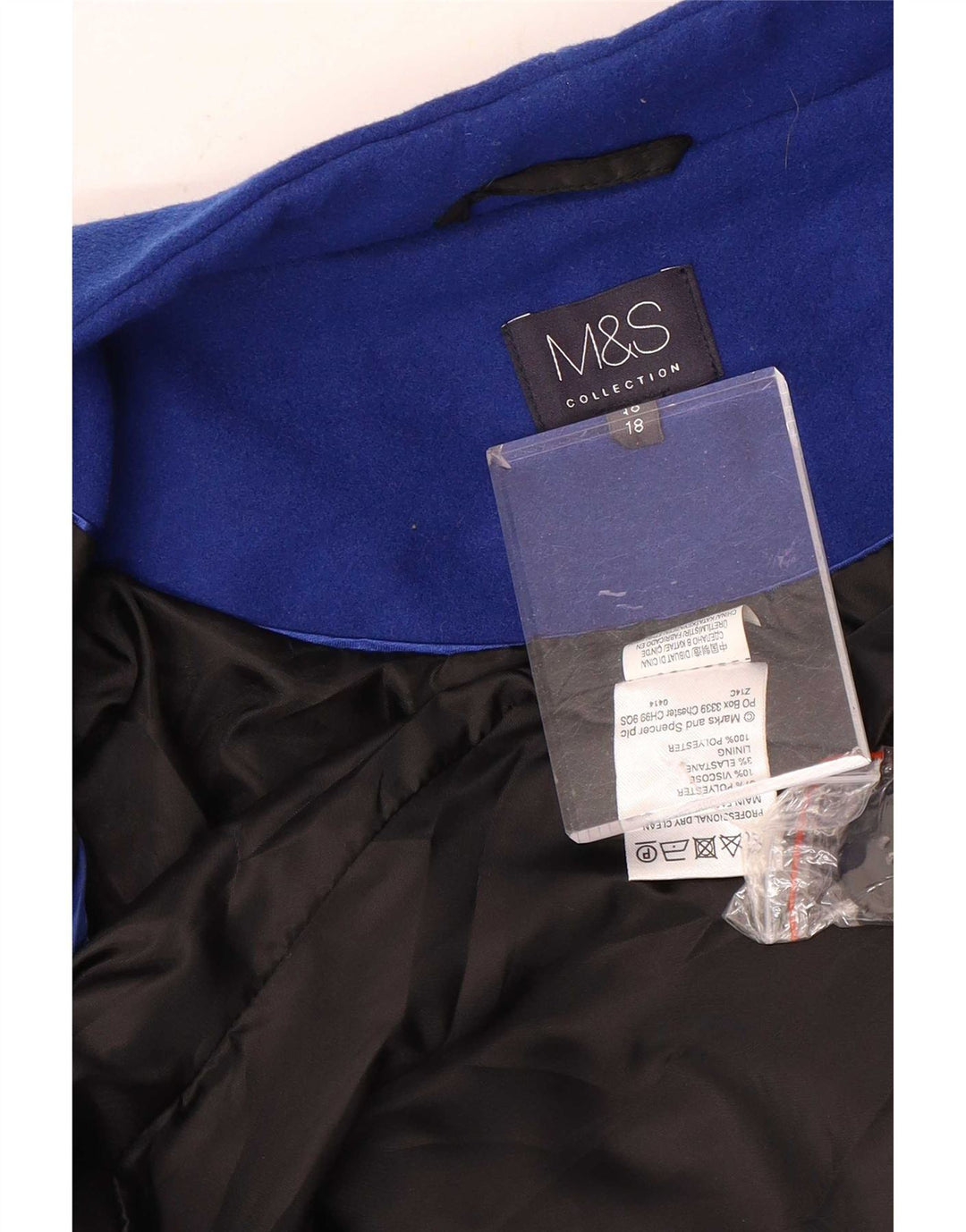Γυναικείο παλτό Marks & Spencer UK 18 XL Blue Polyester
