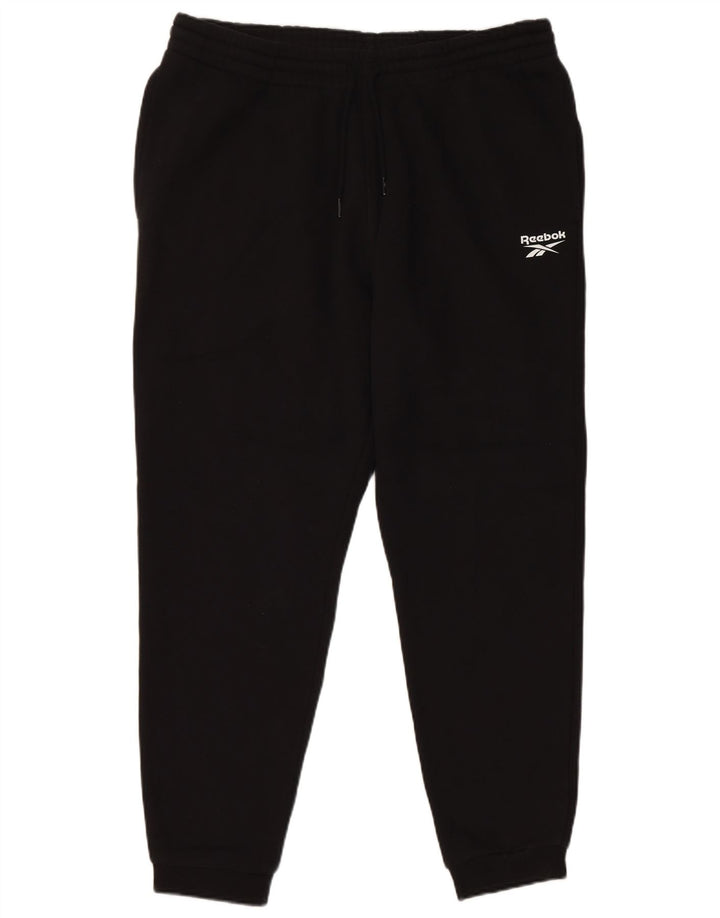 Ανδρική φόρμα Reebok Παντελόνι Joggers Μικρό μαύρο βαμβακερό