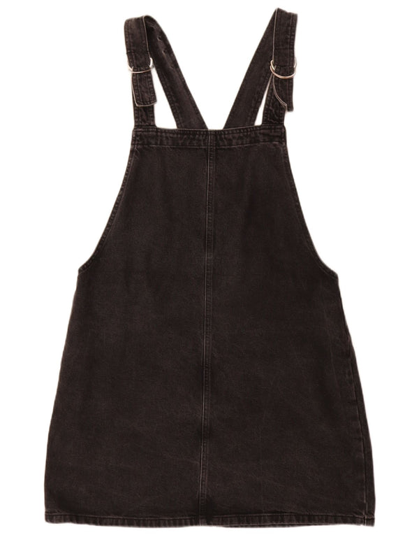 Topshop Γυναικεία Dungarees Τζιν Φούστα UK 14 Μεγάλη W34 Μαύρο βαμβακερό