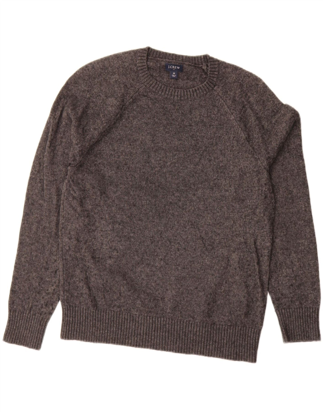 J. CREW Ανδρικό πουλόβερ με λαιμόκοψη με μεσαίο γκρι πολυαμίδιο