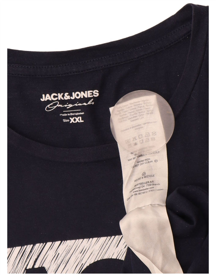 Ανδρικό γραφικό μπλουζάκι JACK & JONES Top 2XL Navy Blue από βαμβάκι