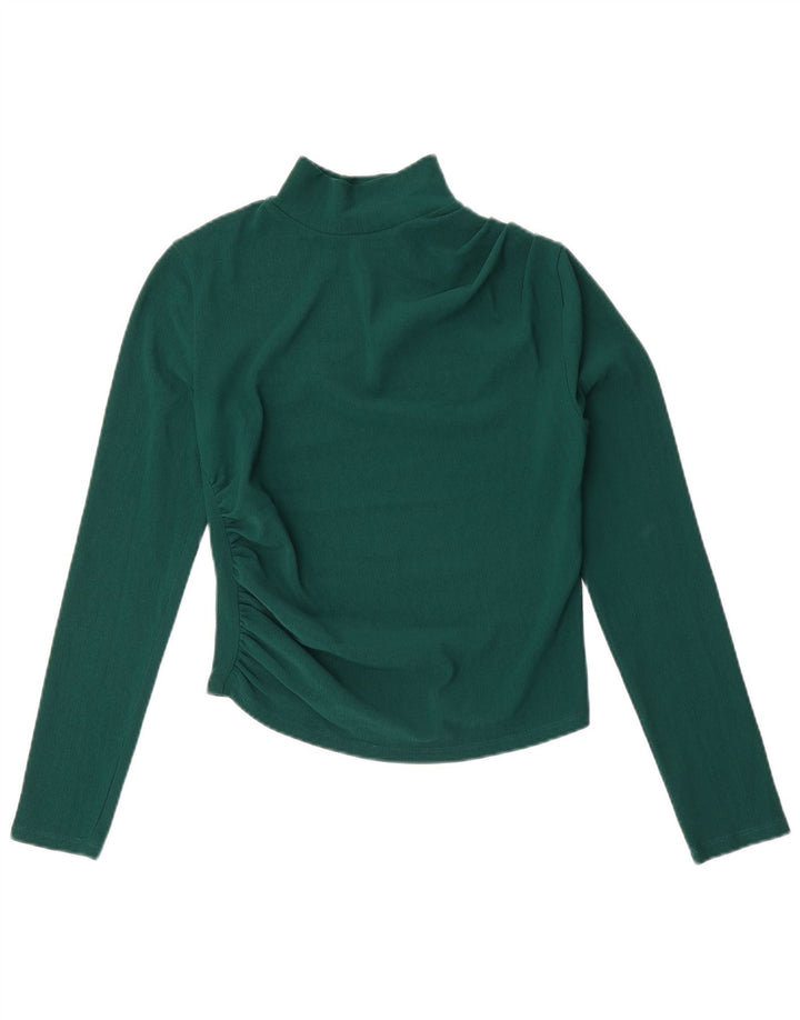Zara Γυναικείο Crop Top μακρυμάνικο UK 12 Medium Green