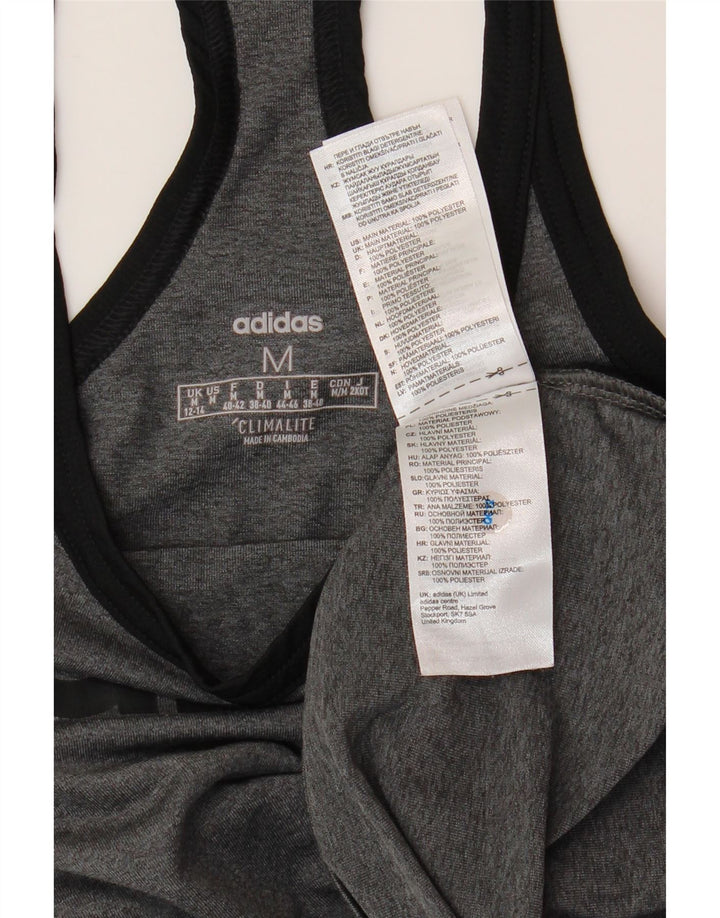 Γυναικείο γραφικό γιλέκο ADIDAS Climalite Top UK 12/14 Medium Grey Polyester