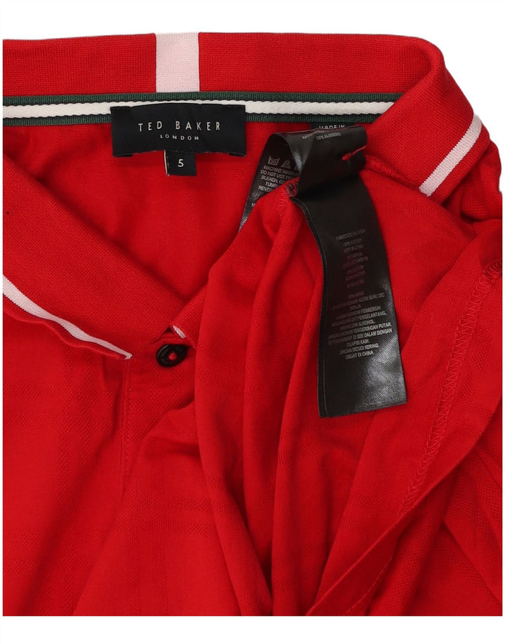 Ted Baker Ανδρικό μπλουζάκι πόλο νούμερο 5 XL Κόκκινο βαμβακερό