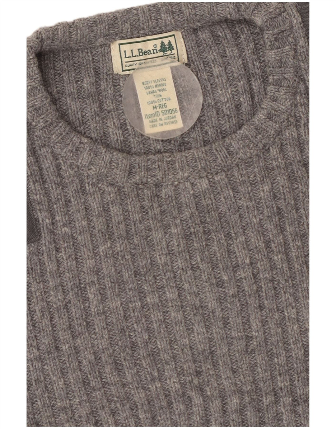 Γυναικείο πουλόβερ L.L.BEAN Crew Neck Jumper UK 12 Μεσαίο γκρι βαμβακερό
