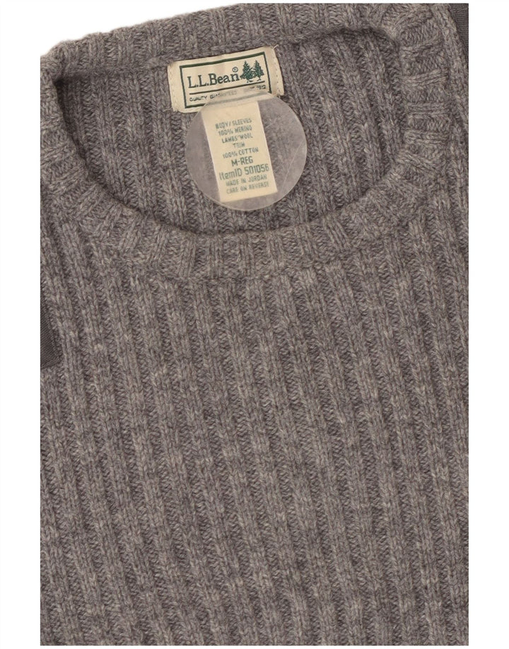 Γυναικείο πουλόβερ L.L.BEAN Crew Neck Jumper UK 12 Μεσαίο γκρι βαμβακερό