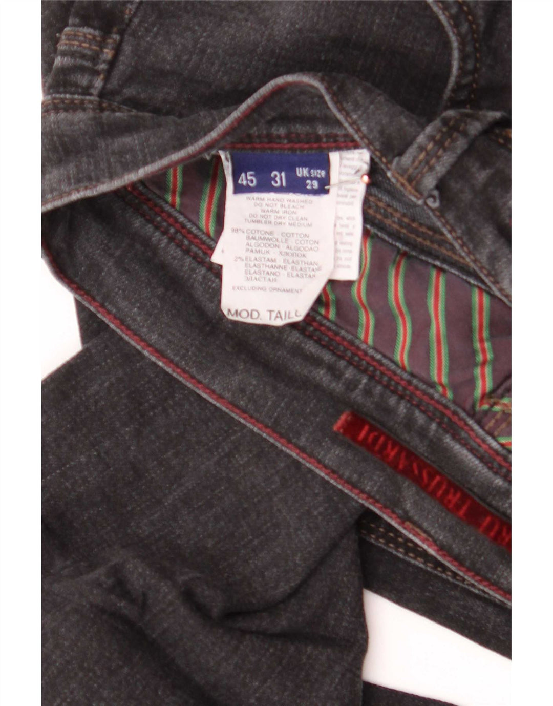 Ανδρικό τζιν Trussardi ίσιο W29 L32 Γκρι βαμβακερό