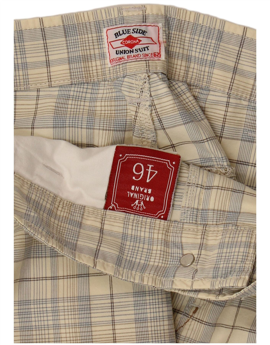 Μπλε πλαϊνό ανδρικό σορτς Chino IT 46 Small W32 Beige βαμβακερό