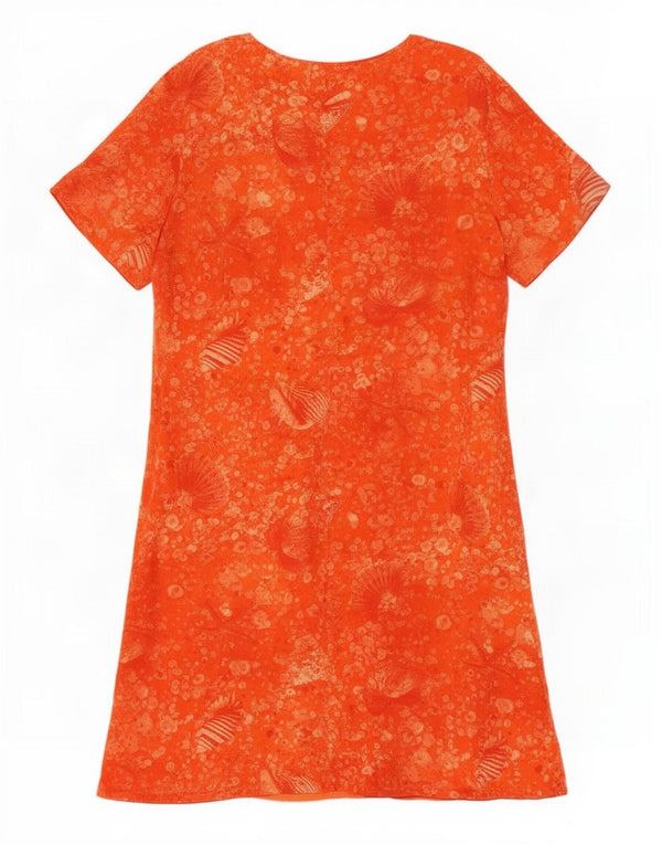 ELENA MIRO Γυναικείο Abstract Pattern φόρεμα A-Line UK 24 4XL πορτοκαλί βισκόζη