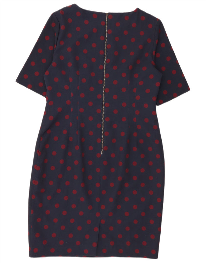 Γυναικείο φόρεμα με θήκη Hobbs UK 14 Medium Navy Blue Spotted Polyester