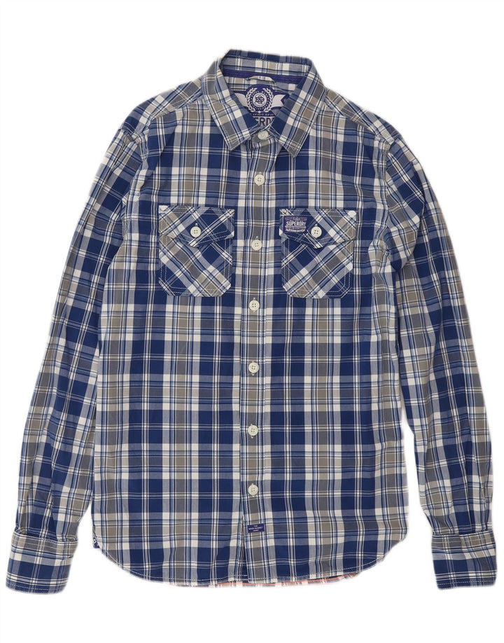 Ανδρικό πουκάμισο SUPERDRY Small Blue Check Cotton
