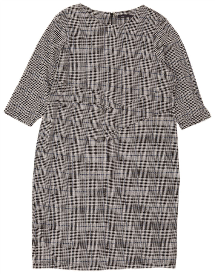 Marks & Spencer Γυναικείο φόρεμα 3/4 Sleeve Shift UK 22 3XL Grey Check