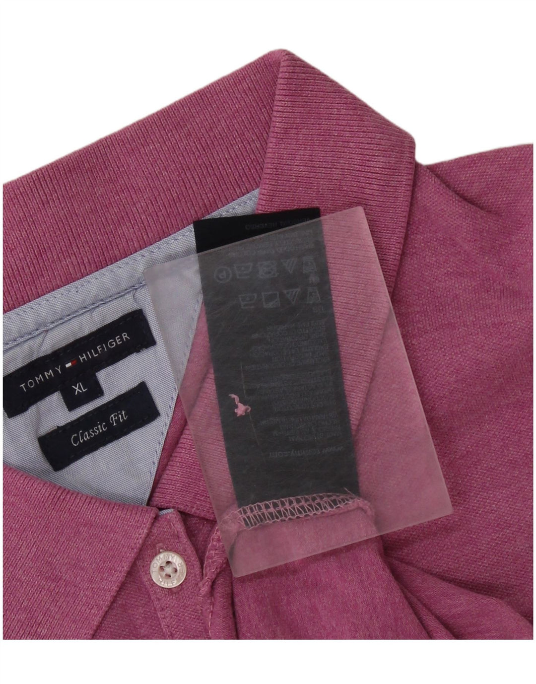 TOMMY HILFIGER Γυναικείο κλασικό μπλουζάκι πόλο UK 18 XL ροζ βαμβακερό