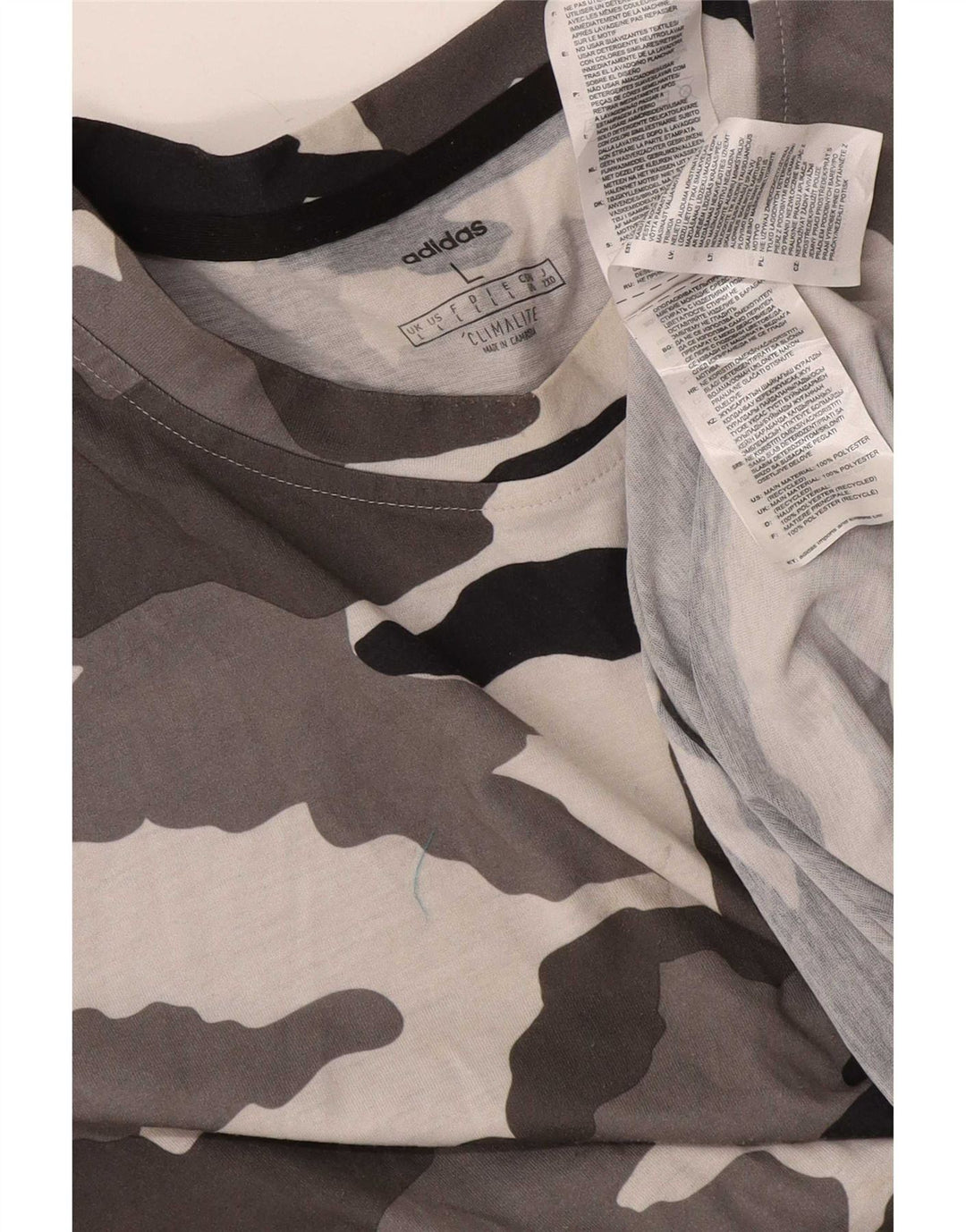Adidas Ανδρικό T-Shirt Climalite Top Large Grey Camouflage Polyester