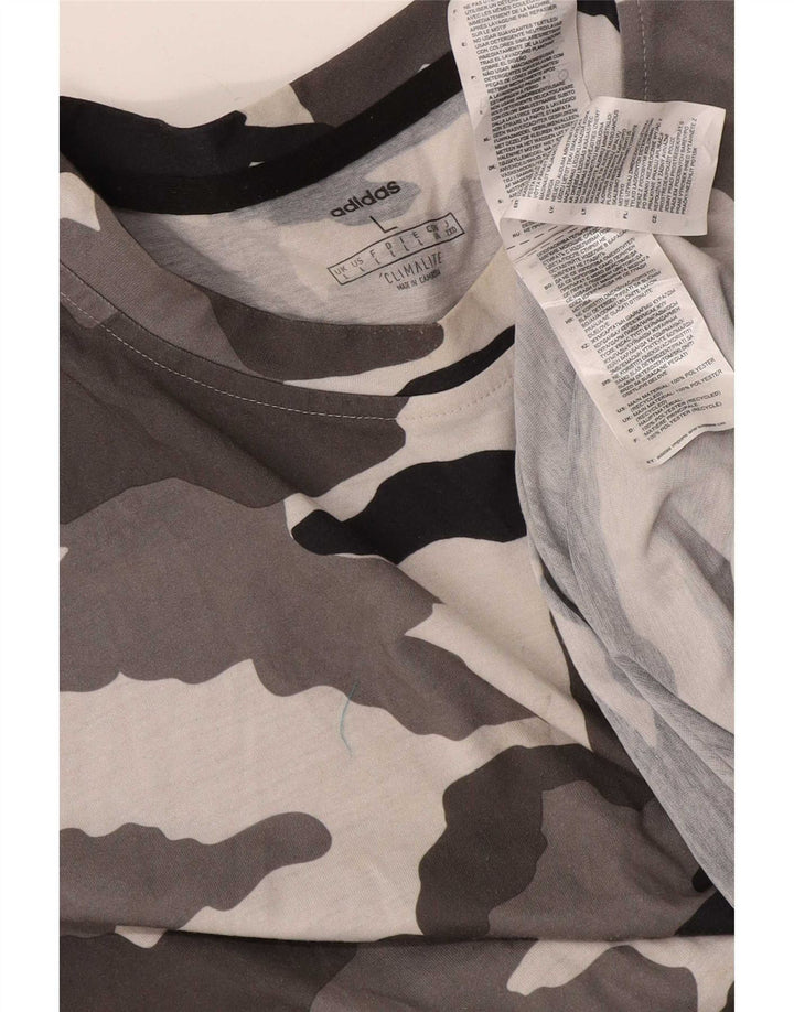 Adidas Ανδρικό T-Shirt Climalite Top Large Grey Camouflage Polyester