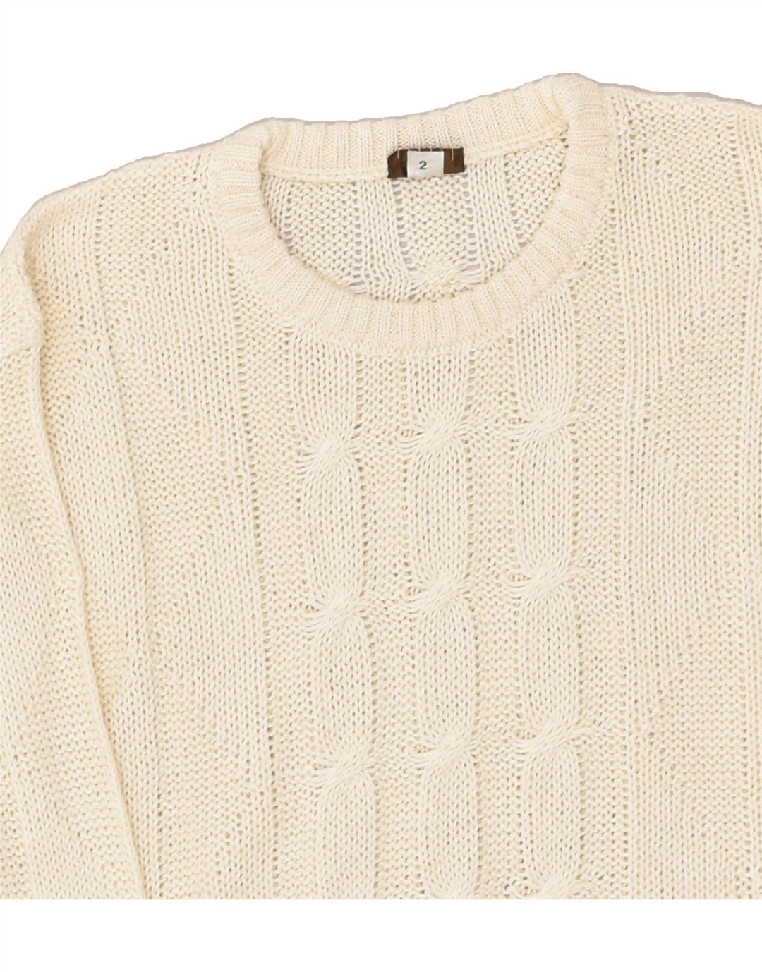 VINTAGE Womens Crew Neck Jumper Sweater IT 48 XL Beige | Vintage Vintage | Thrift | Second-Hand Vintage | Used Clothing | Messina Hembry 