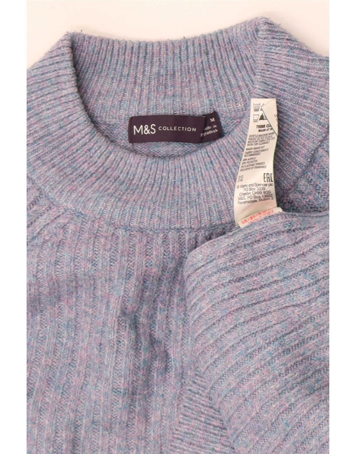 Marks & Spencer Γυναικείο πουλόβερ με λαιμόκοψη UK 14 Medium Navy Blue
