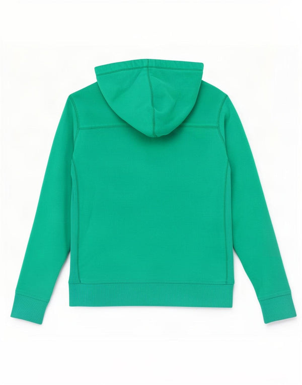 Tommy Hilfiger Womens Graphic Zip Hoodie Sweater UK 14 Medium Green Cotton
