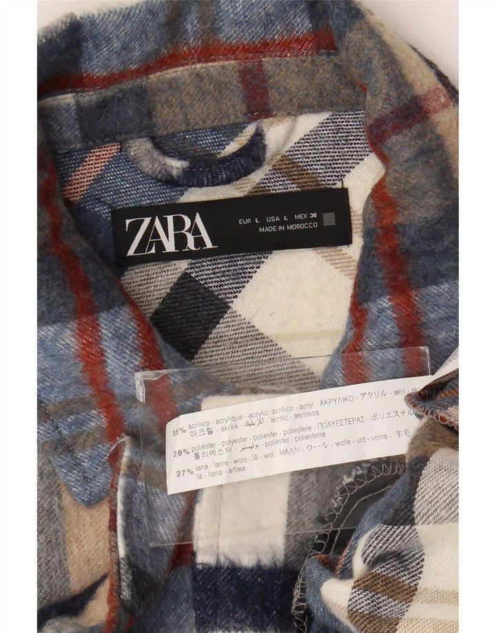 Γυναικείο πουκάμισο ZARA Φανελένιο πουκάμισο UK 16 Μεγάλο πολύχρωμο καρό