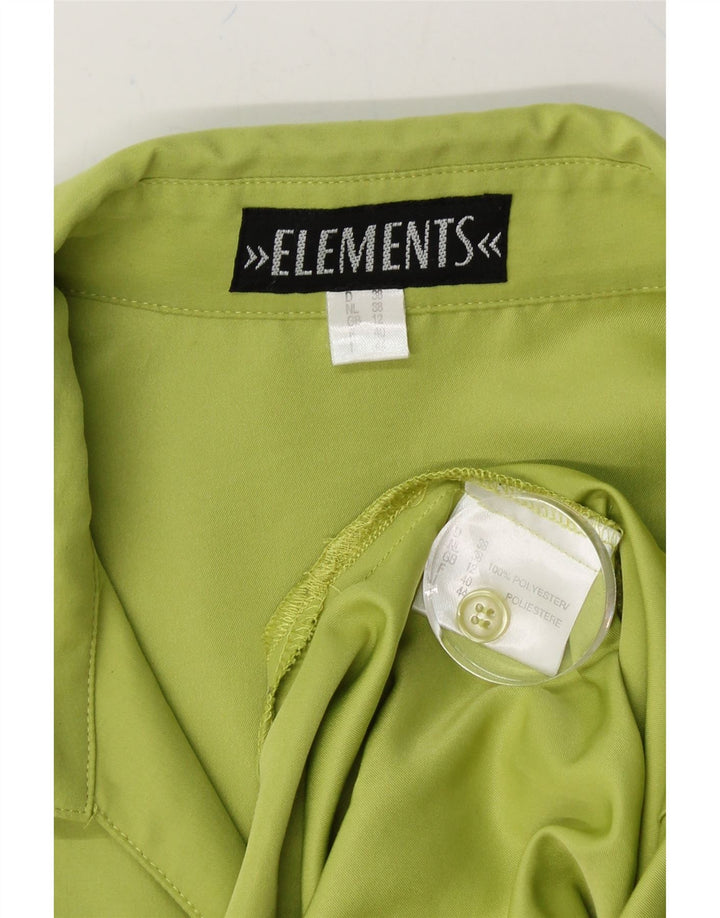 ELEMENTS Womens 3/4 Sleeve Shirt Blouse UK 12 Medium Green Polyester Vintage Elements and Second-Hand Elements from Messina Hembry 