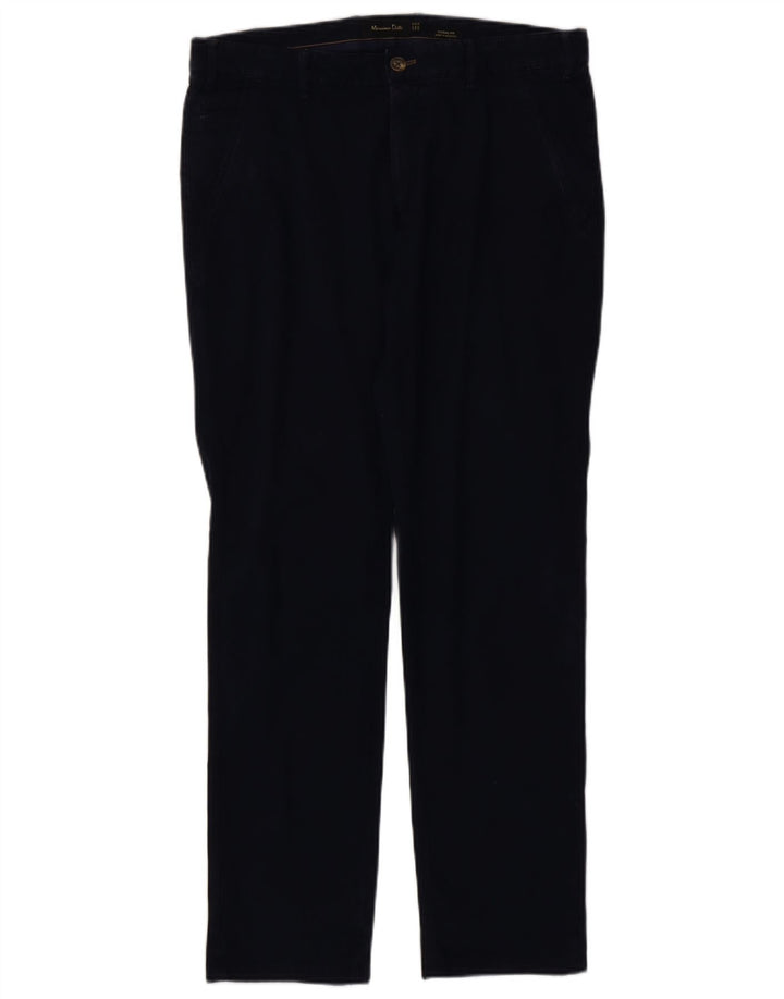 MASSIMO DUTTI Ανδρικό παντελόνι Chino σε καθημερινή εφαρμογή EU 42 Large W32 L32 Navy Blue