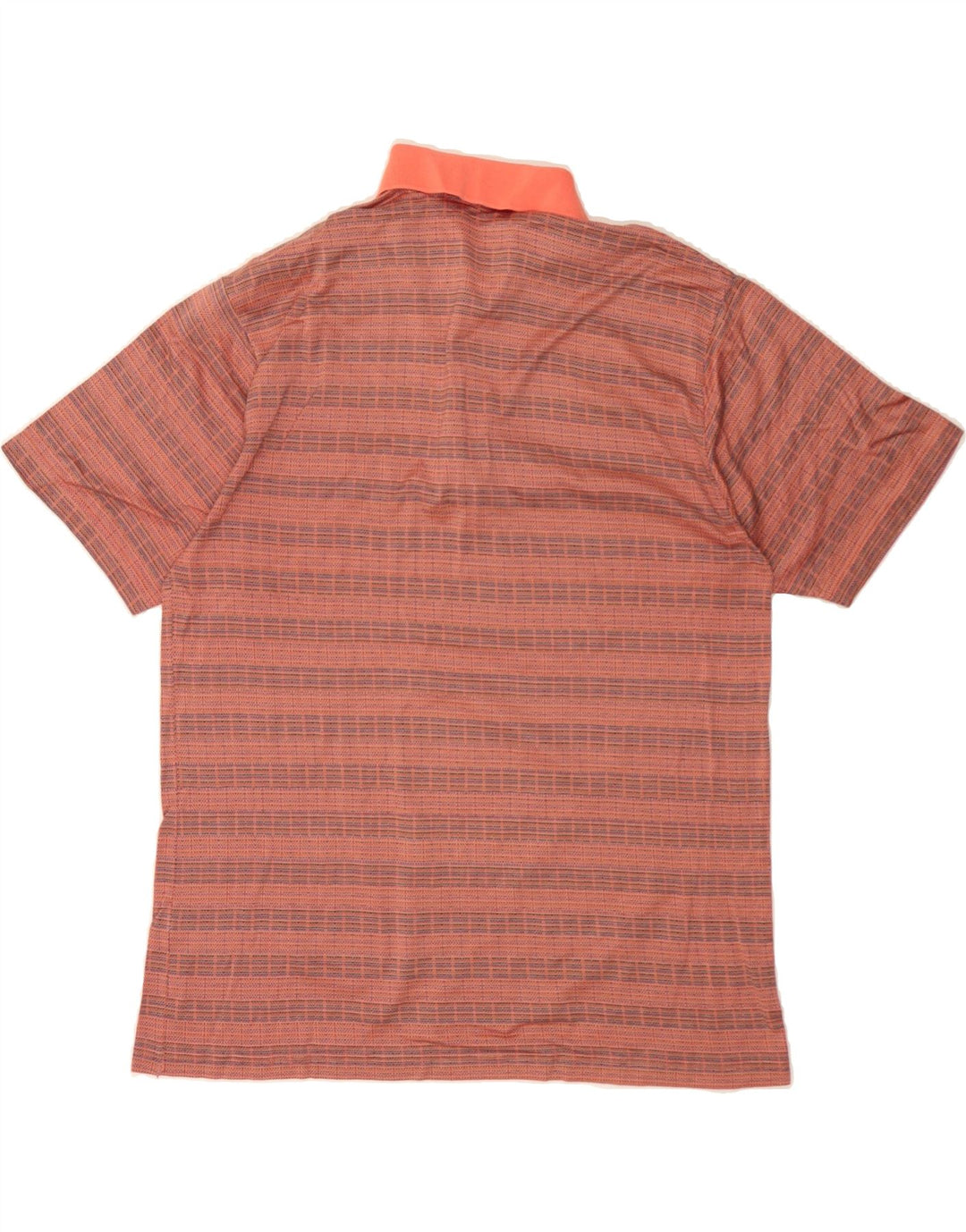 VINTAGE Mens Polo Shirt Large Maroon Striped Cotton Vintage Vintage and Second-Hand Vintage from Messina Hembry 